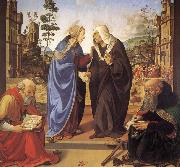 Piero di Cosimo Virgin Marie besokelse with St. Nicholas and St. Antonius